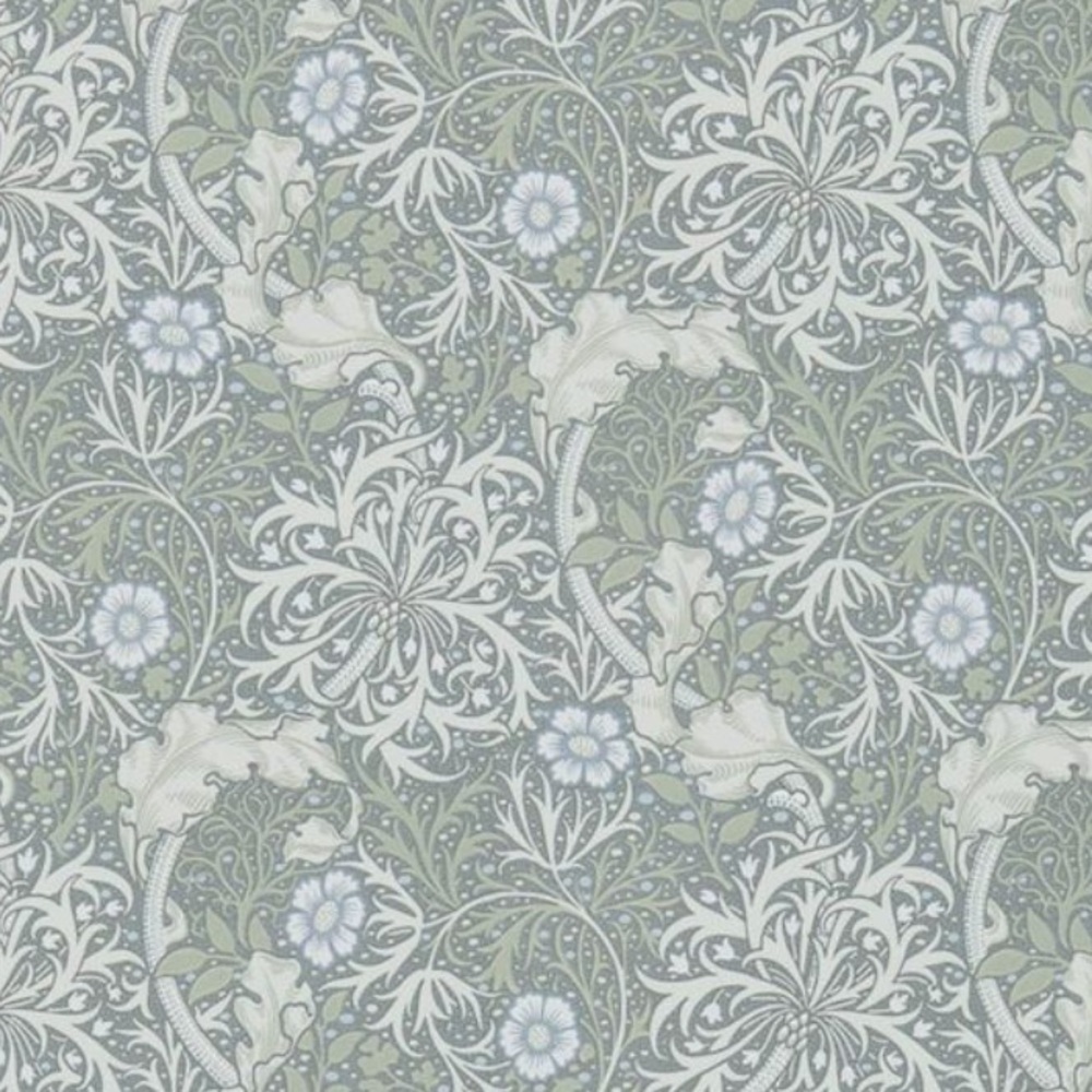 MORRIS & CO SEAWEED WALLPAPER in Silver Ecru